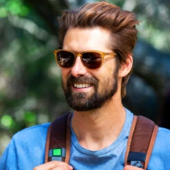 Cypress - Sandstone Polarized -Outdoor Sports Glasses On Face 2